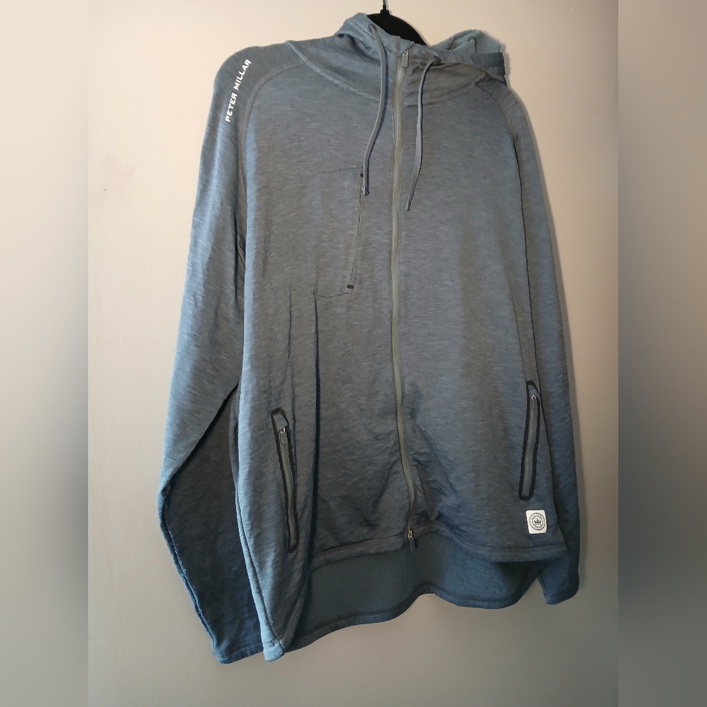 Peter Millar Eclipse Active Performance Fabric Hoodie XL $ Iron Grey